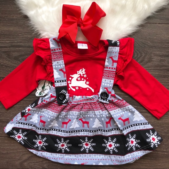 Other - Toddler Girl Boutique Reindeer Jumper Set